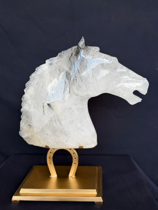 Clear Quartz Horse Sculpture