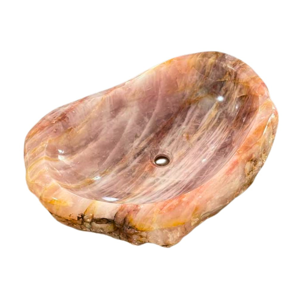 Rose Quartz Sink with Hematoid
