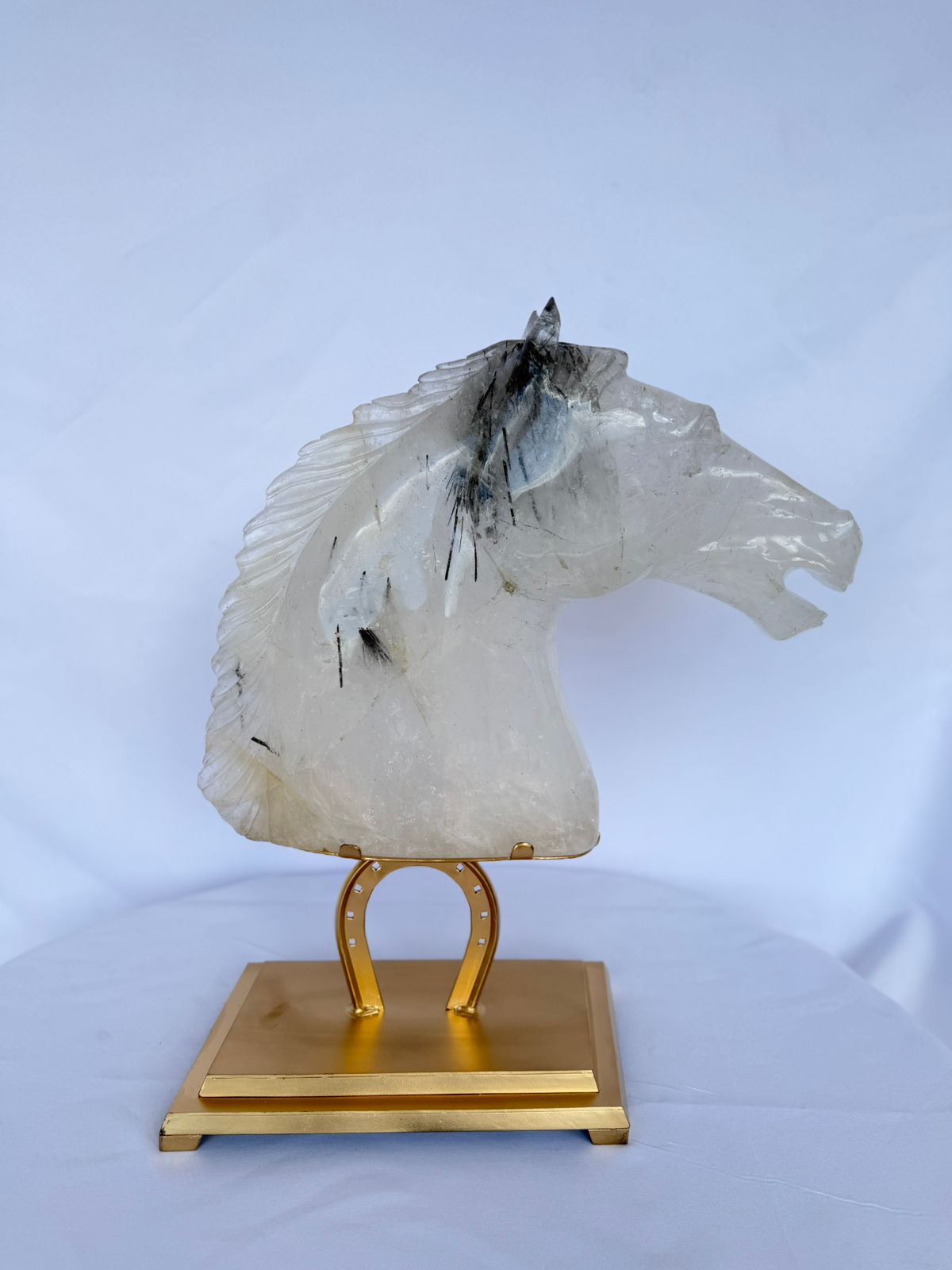 Clear Quartz Horse Sculpture