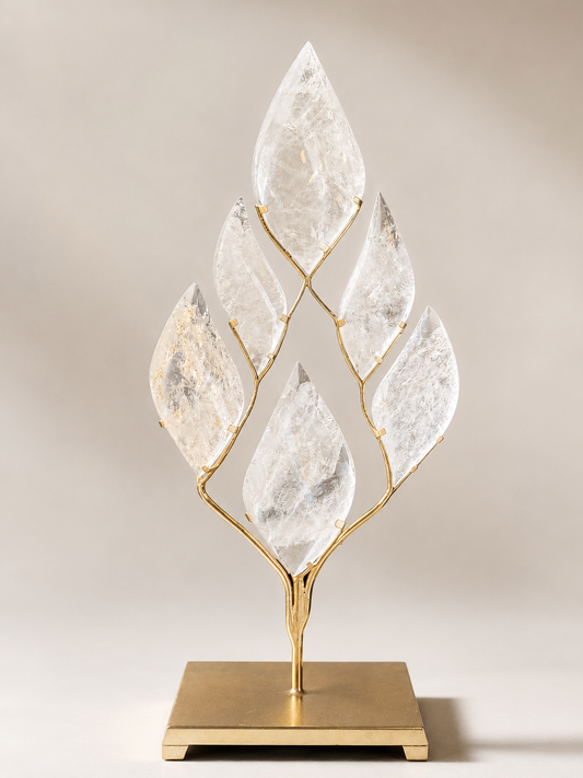 Clear Quartz Leaf Sculpture