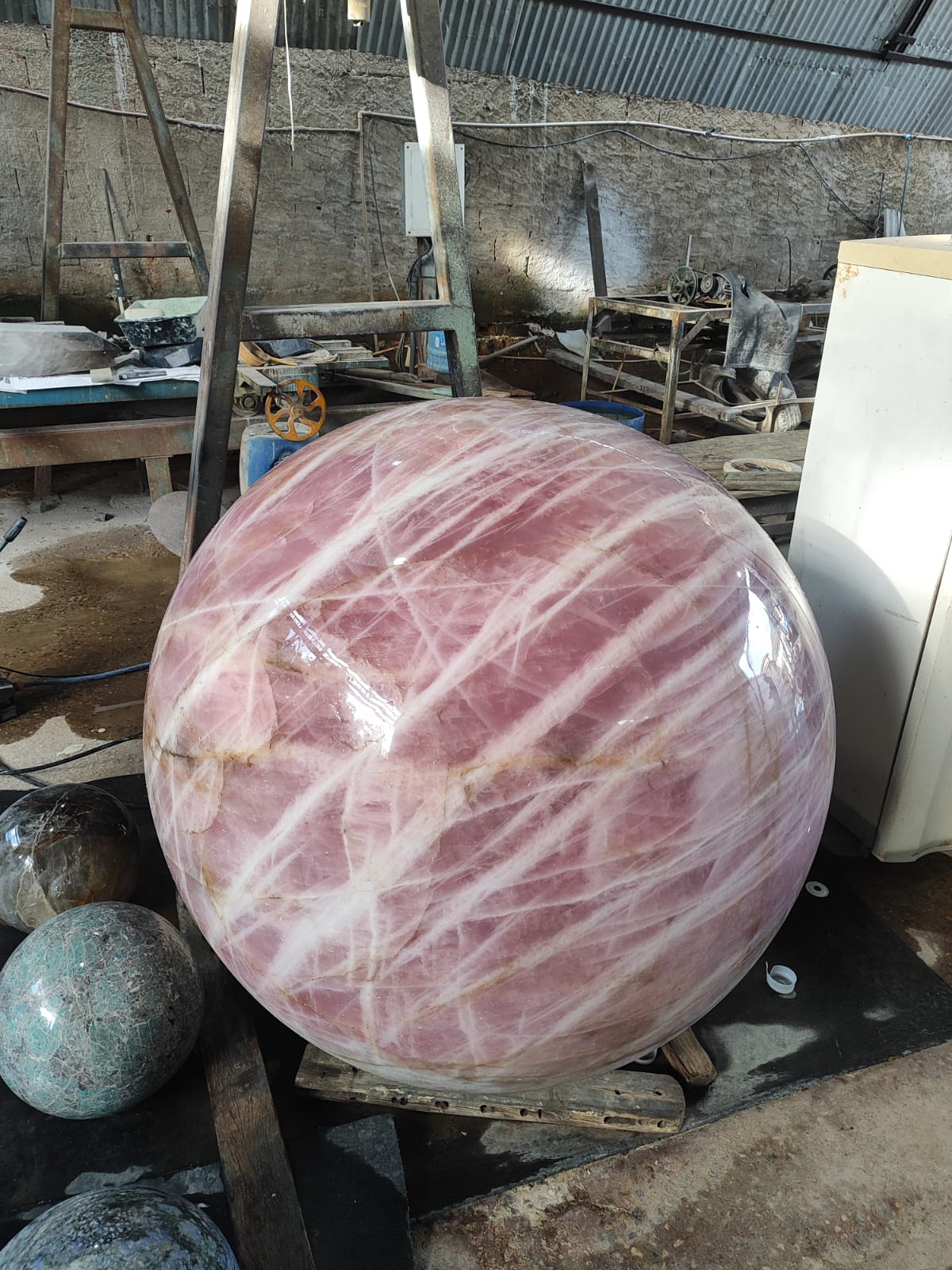 MONUMENTAL ROSE QUARTZ SPHERE