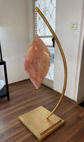 HANGING ROSE QUARTZ FLAME SCULPTURE