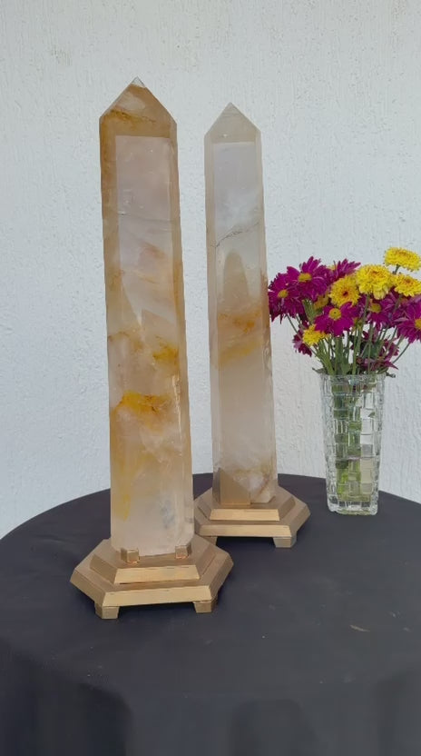 YELLOW HEMATOID QUARTZ POINTS