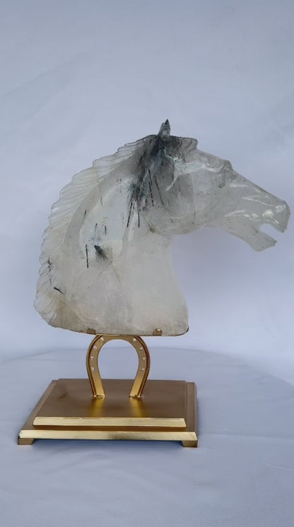 Clear Quartz Horse Sculpture
