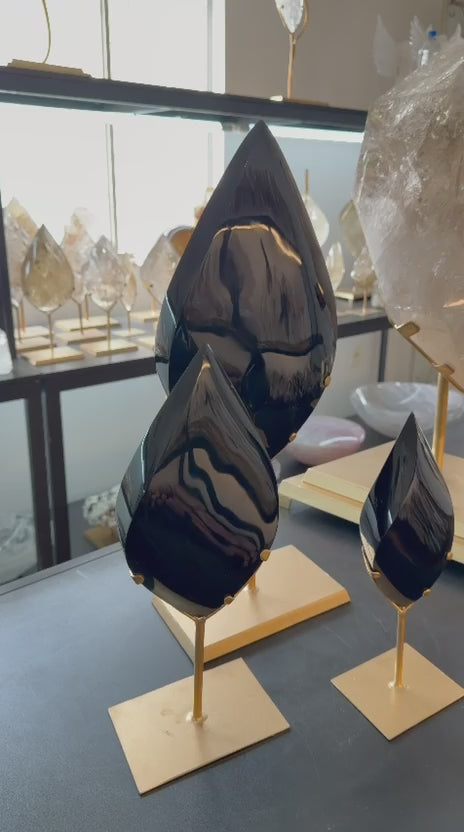 BLACK OBSIDIAN FLAME
SCULPTURE SET